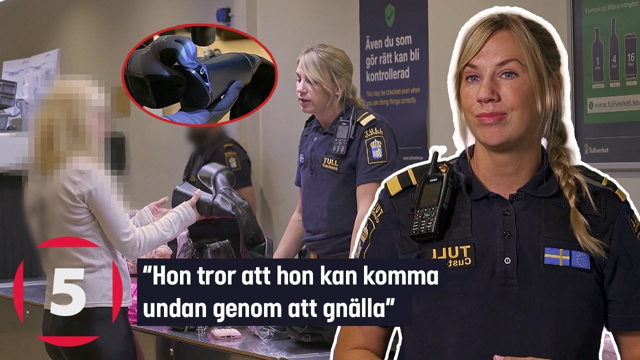 Gränsbevakarna Sverige | Otrevlig kvinna får sina skor förstörda | Kanal 5 Sverige