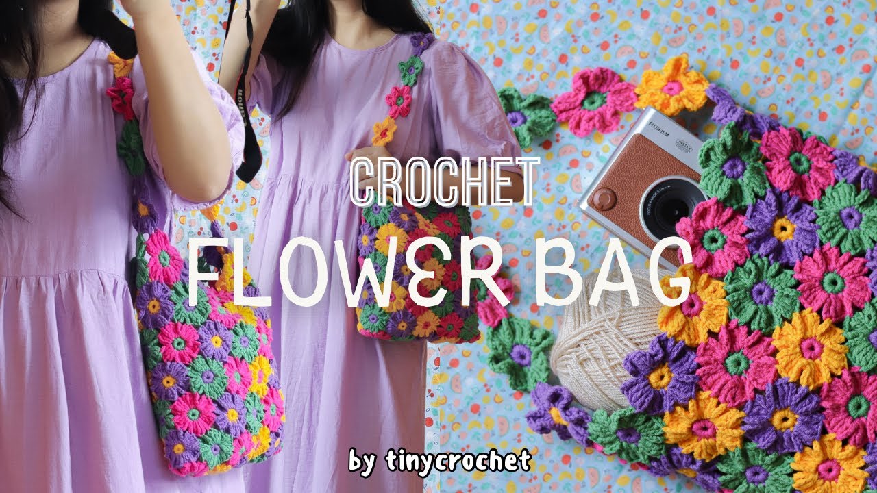 How to crochet flower bag 🌸 | tinycrochet