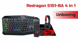 Gaming set of Redragon S101-BA 4 in 1 - Unboxing