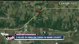 Three people killed in head-on crash in Miami County
