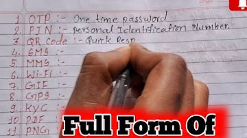 Full Form Of OTP, KYC,PIN, Wi-Fi ,SMS, PDF, QR Code, PNG , SIM 😯 Stands For WWW , HTTP