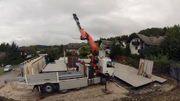 House for a family in motion. CLT assembly day 1 timelapse.