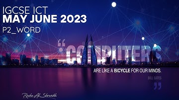 IGCSE ICT May June 2023_P2_Word