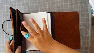 A5 Trifold Leather Notebook by Mrs. P. - Anna Marie Design