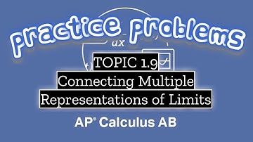 AP Calculus AB TOPIC 1.9 Connecting Multiple Representations of Limits