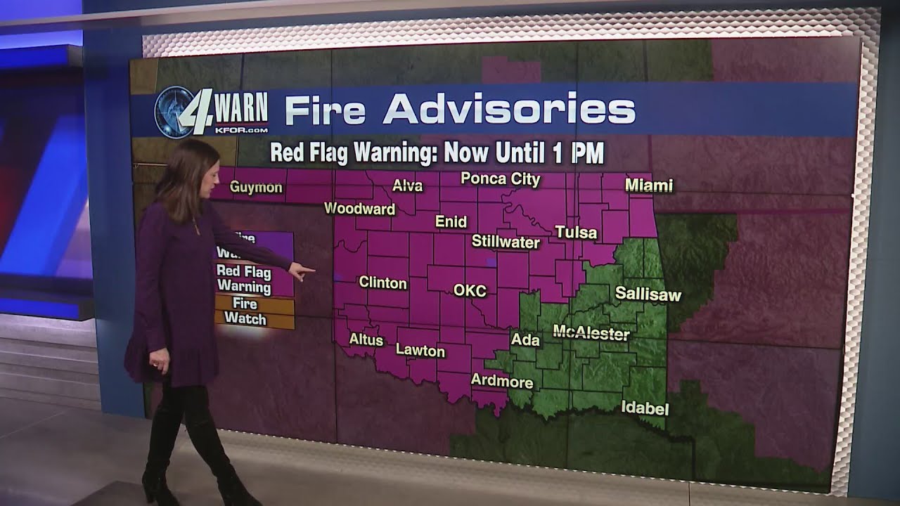 High fire danger predicted in Oklahoma Wednesday - YouTube