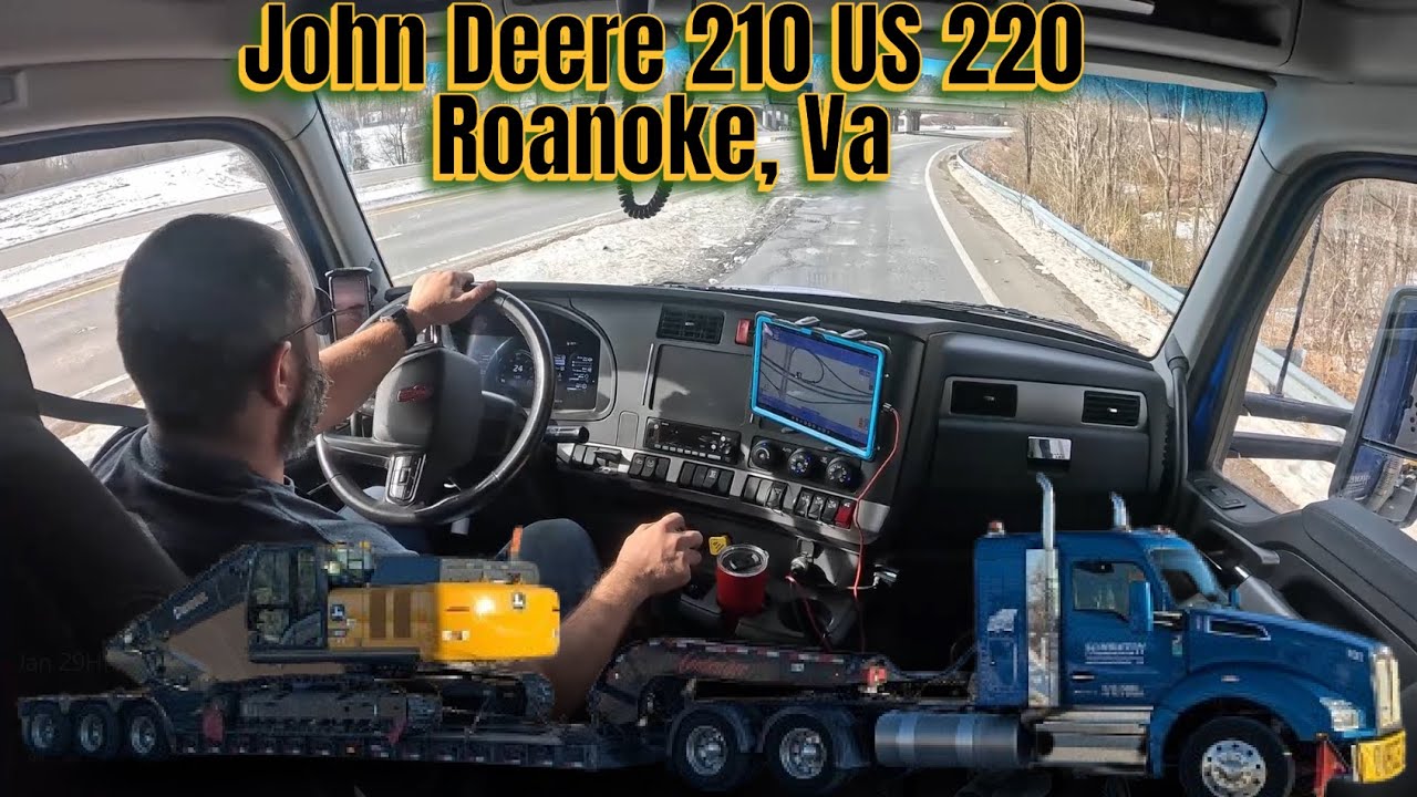 Heavy Haul Ride Along: 50,000 lb. JD 210 US 220 from NC to Roanoke, Va.