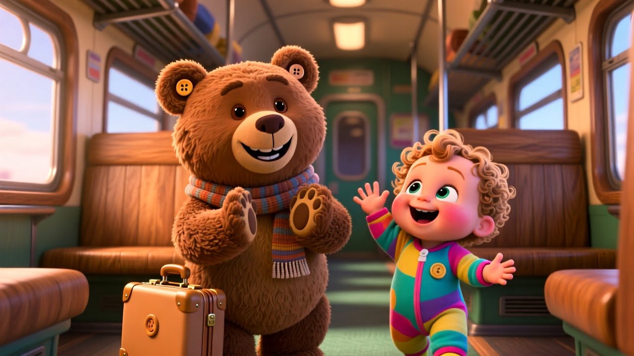 Train Ride with Teddy Bear | Nursery Rhymes for Kids | Baby Songs and Train Adventure Song