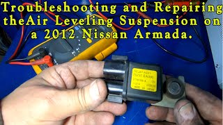 Troubleshooting and Repair of the Air Leveling Suspension on a 2012 Nissan Armada.