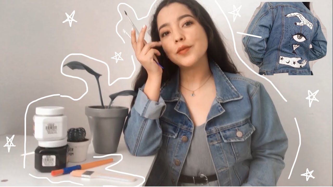 🎨 Pintando mi chamarra de mezclilla con acrílicos | Fatimart - YouTube