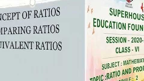 CLASS 6 MATHEMATICS CH 12 RATIO AND PROPORTION MODULE 2