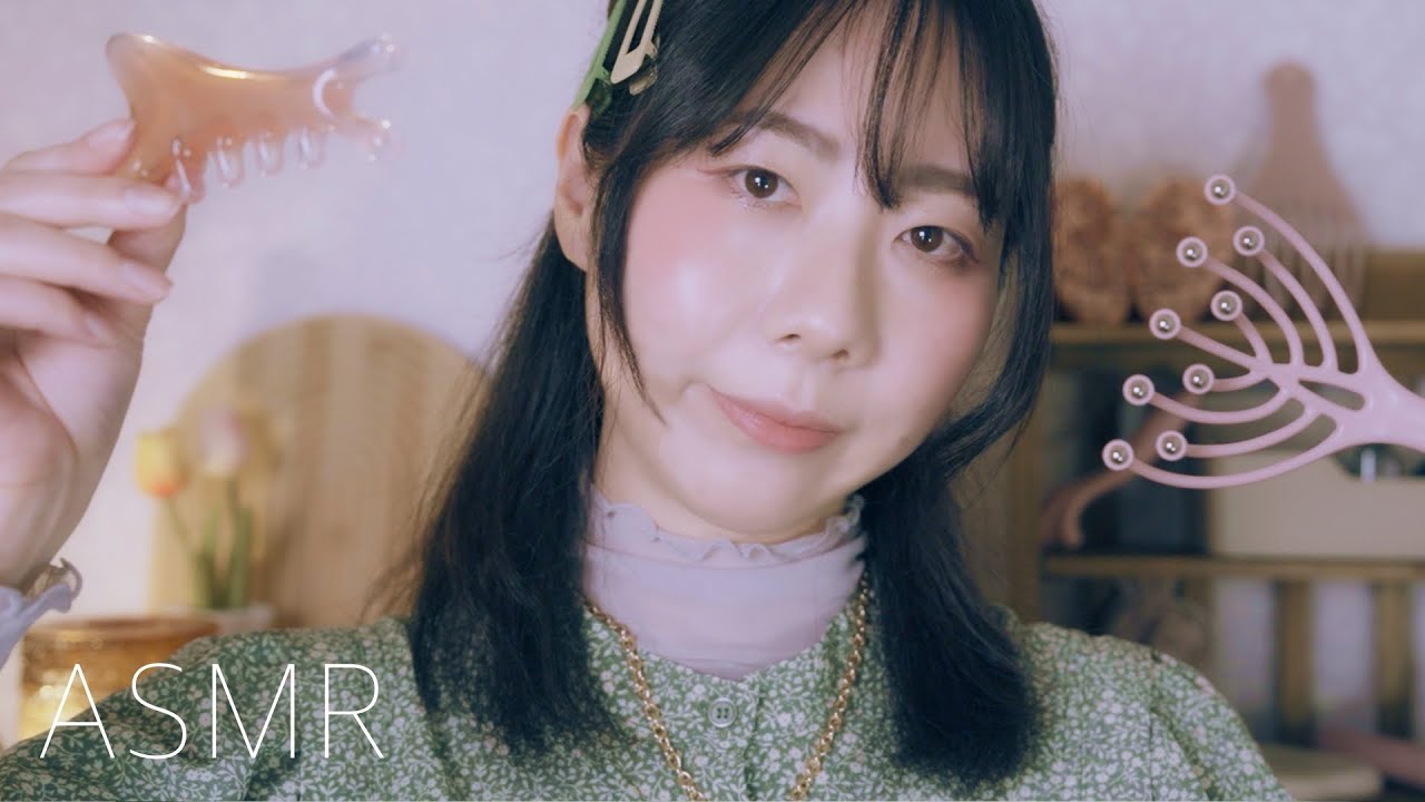 ASMR(Sub)ロールプレイ 頭と顔のマッサージ💆+ 耳つぼジュエリー💎/ Head ＆ Face Massage + Ear Acupressure Jewelry👂💜