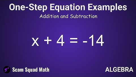 One-Step Equation Examples (Addition and Subtraction)