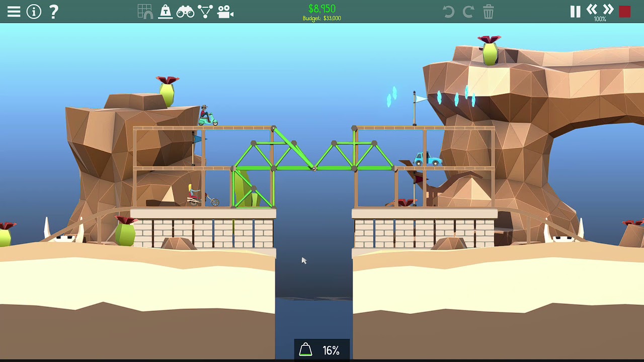Poly Bridge 2 13 World 4 Tough Hydraulics Arrangements Youtube