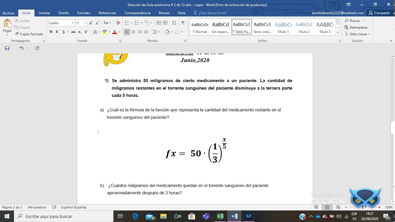 Guia # 2/ semana 01al 05 junio /Duodécimo año