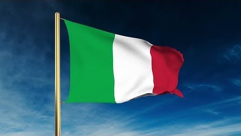 4K Italy flag slider style. Waving in the wind with cloud background animation Stock video