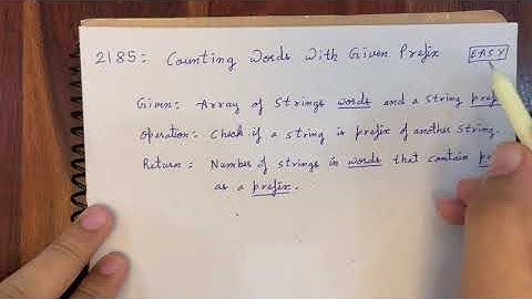 Leetcode 2185 - Counting Words With a Given Prefix | Trie | Daily Challenge 9 Jan, 2025