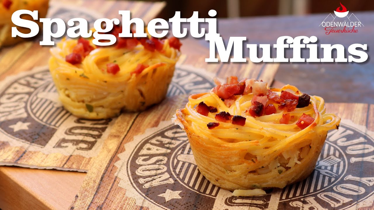 Spaghetti Muffins vom Grill - der Partysnack