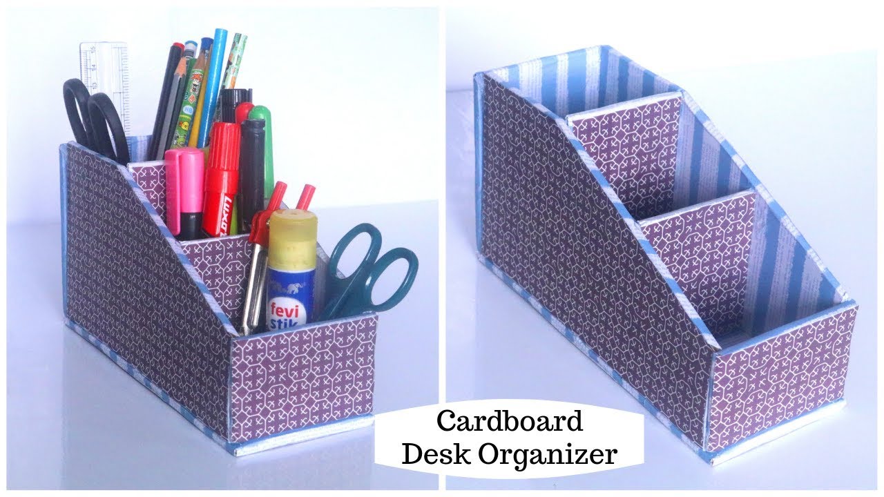 diy cool stationery organizer yourself // cardboard crafts 