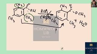 [Chemistry] Explain the observation that attempted Fischer esterification of 2,4,6-trimethylbenzoic