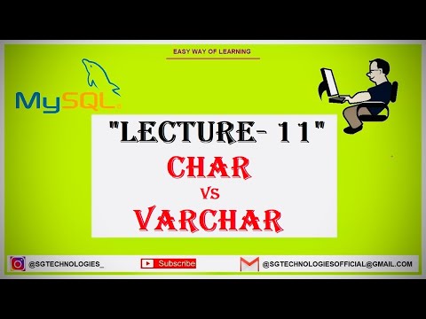 Differences between Char and Varchar Datatype "Lecture- 11"(MYSQL Tutorial for beginners) in हिंदी