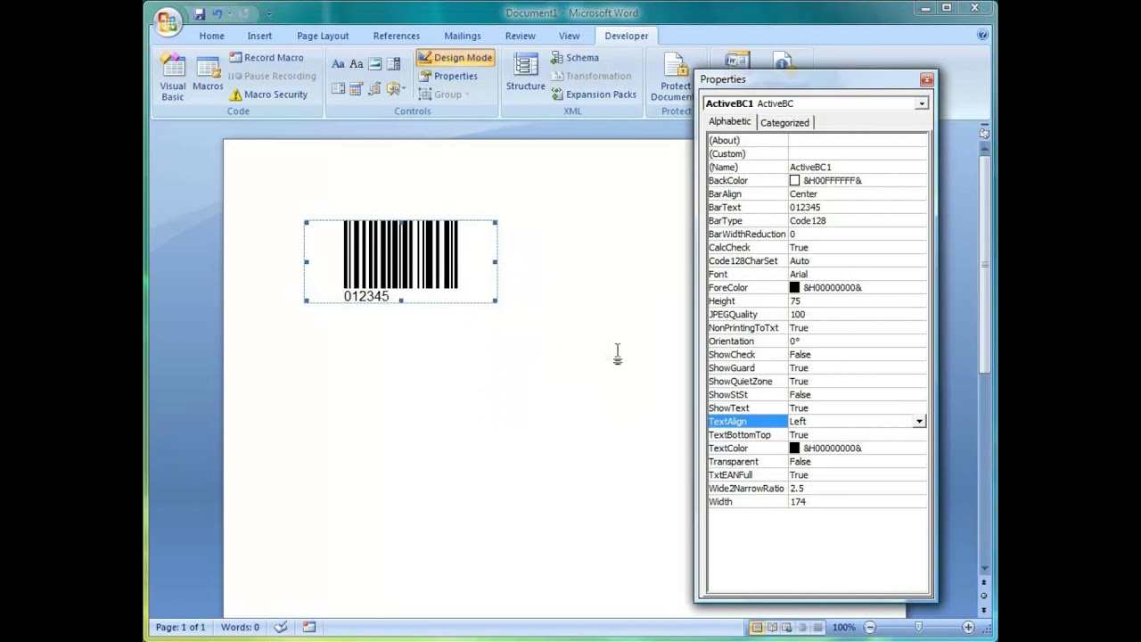 How to create barcode in Word 26