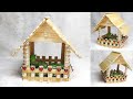 125) Ide kreatif - Tempat permen model rumah dari stik es krim || Popsicle ideas || easy popsicle