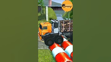 MUDRUNNER SPINTIRES Eps 117. Log/Sand Rig Drags Monster Truck Train Over Speed Bumps