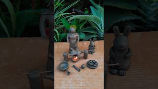 diy clay doll cooking chicken 🐓, #miniature #creativeclayideas #art #clay #kitchenset #claycrafts
