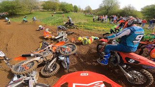 Junior Blanc Gérouville 1er manche crash au départ :O 2024 Moto-Cross AMPL