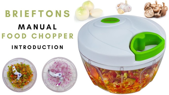 Brieftons Express Food Chopper: Large 6.8-cup, Quick & Powerful Manual Hand Held Chopper/Mixer to Chop Fruits, Vegetables, Herbs, Onions for Salsa