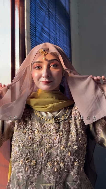 Full coverage & instant beautiful hijab style|Hijab tutorial Wedding party  #shorts #youtubeshorts