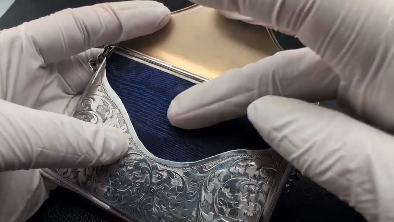 ★英国★1920年代/アンティーク/純銀製/カードケース/イギリス/925/バー ☆英国☆1920年代/アンティーク/純銀製/カードケース/イギリス