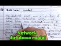 Relational model , Network Database model || Data Model || part - 3