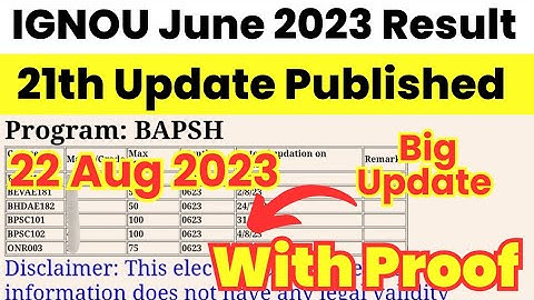 (Good News) Maximum Result आ गया | 21th Update Published | Ignou result update 2023