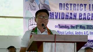 P.saratchandra Sigh,General Sc,Manipurpcc Delivered Speech In Connection With Samvidhan Bachao Rally