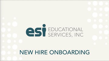 ESI - Onboarding video