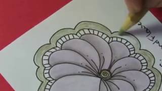 Heart and Flower - a daily tangle