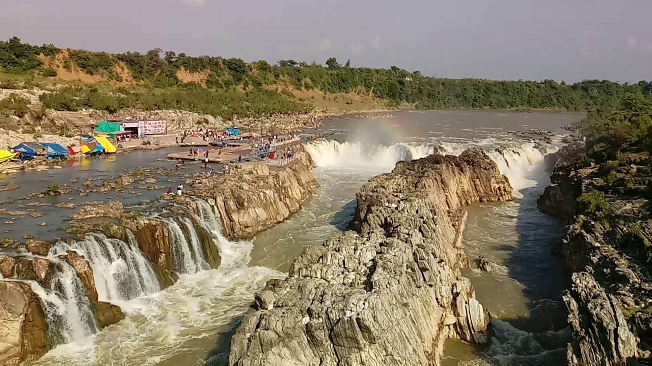 Ropeway View of Dhuandhar Falls Bhedaghat Jabalpur - YouTube