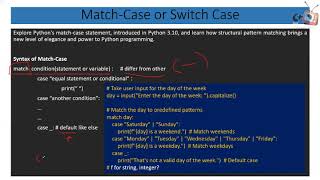 Programming in Python Basic 17 - Match - Case and Switch Case