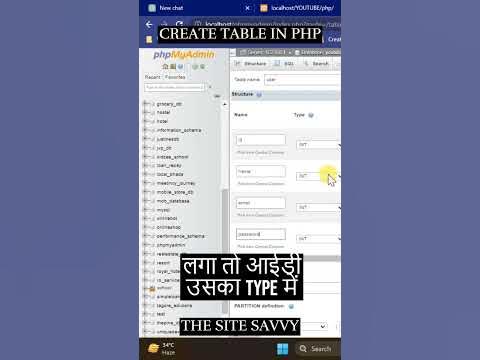 Easiest Way to Create a Table using PHP and MySQL | Short Tutorial for ...