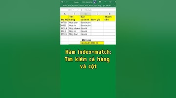 Hàm index và match #tinhocvanphong #excel #exceltips #tinhọcứngdụng