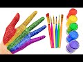 Satisfying  how to make rainbow hand glitter with paint color asmr  zon zon