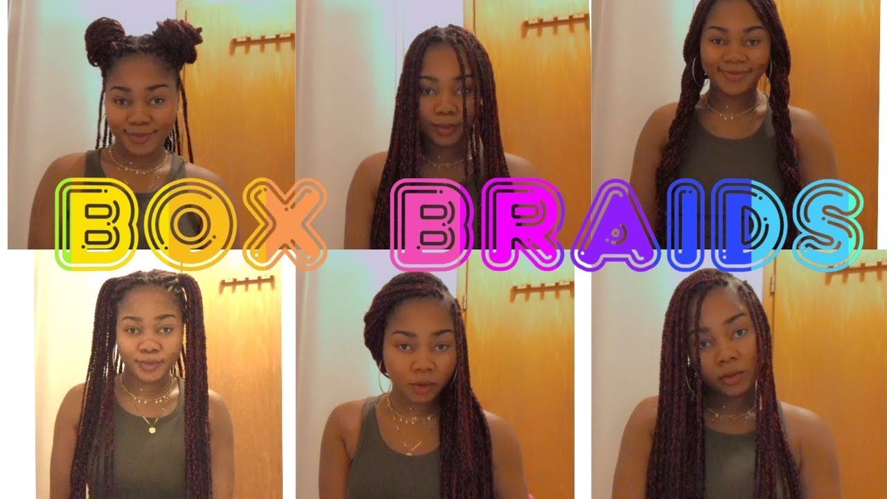 HOW TO STYLE BOX BRAIDS 10+ WAYS * EASY*2021 ️ + NEW INTRO - YouTube