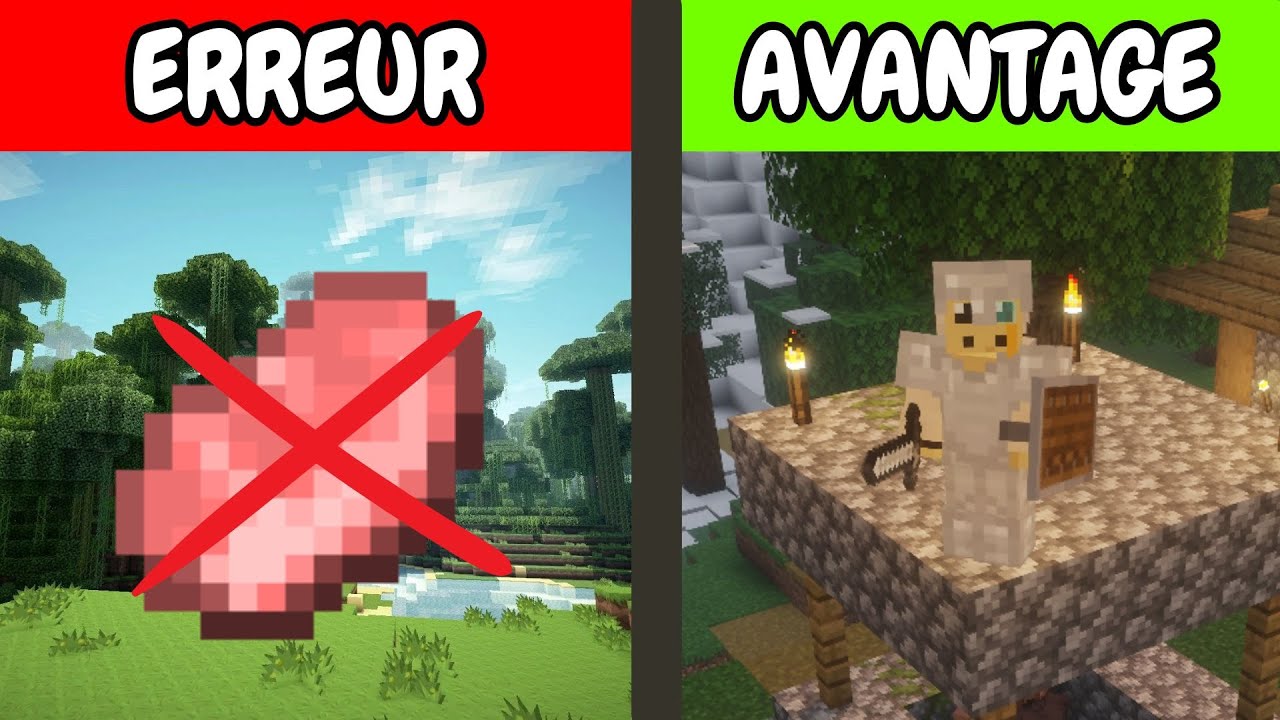 5 ERREURS à ne JAMAIS FAIRE sur Minecraft en survie !