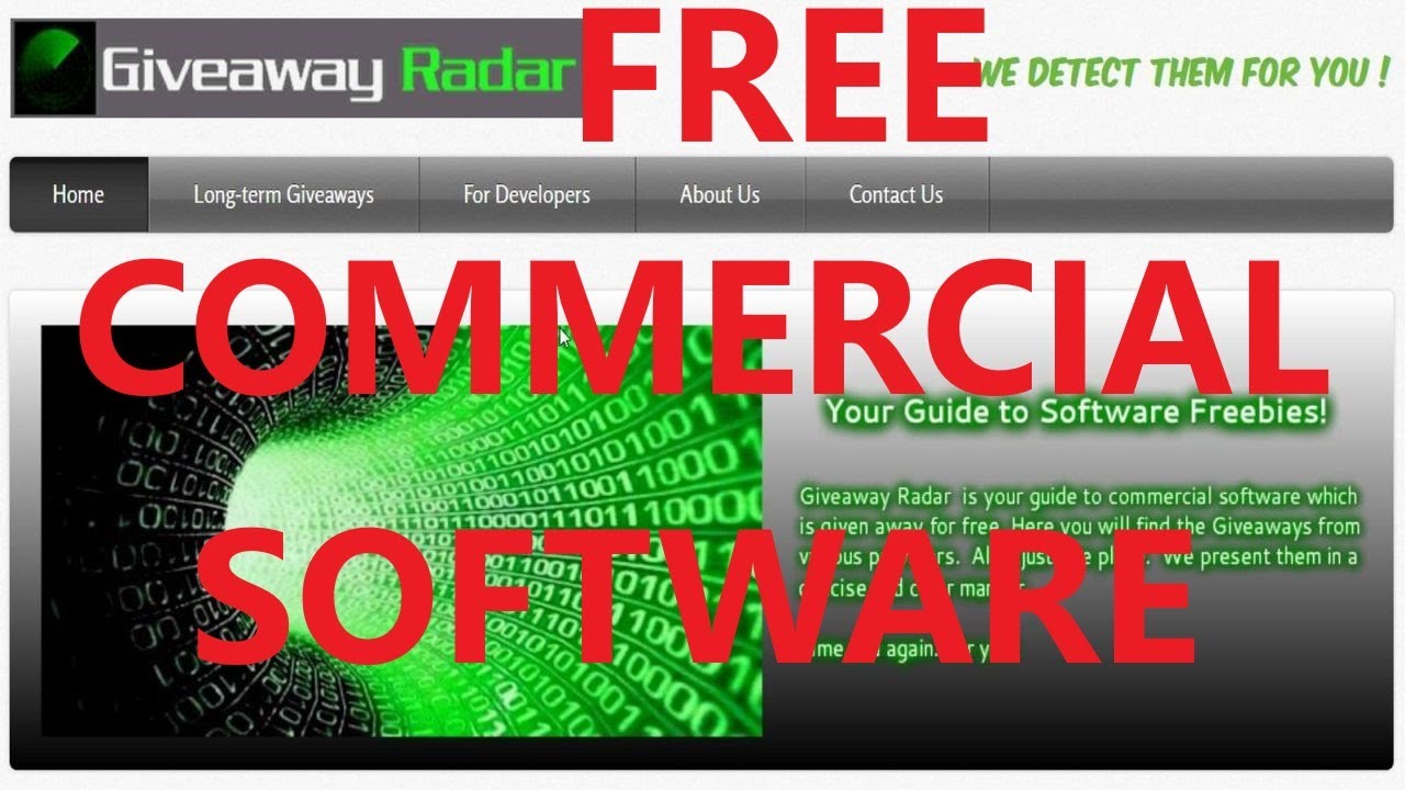 How You Can Get Free Commercial Software At Giveaway Radar YouTube