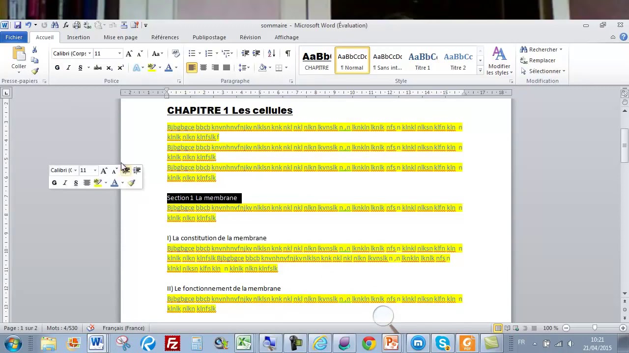 Comment créer et corriger une table de matières dans word