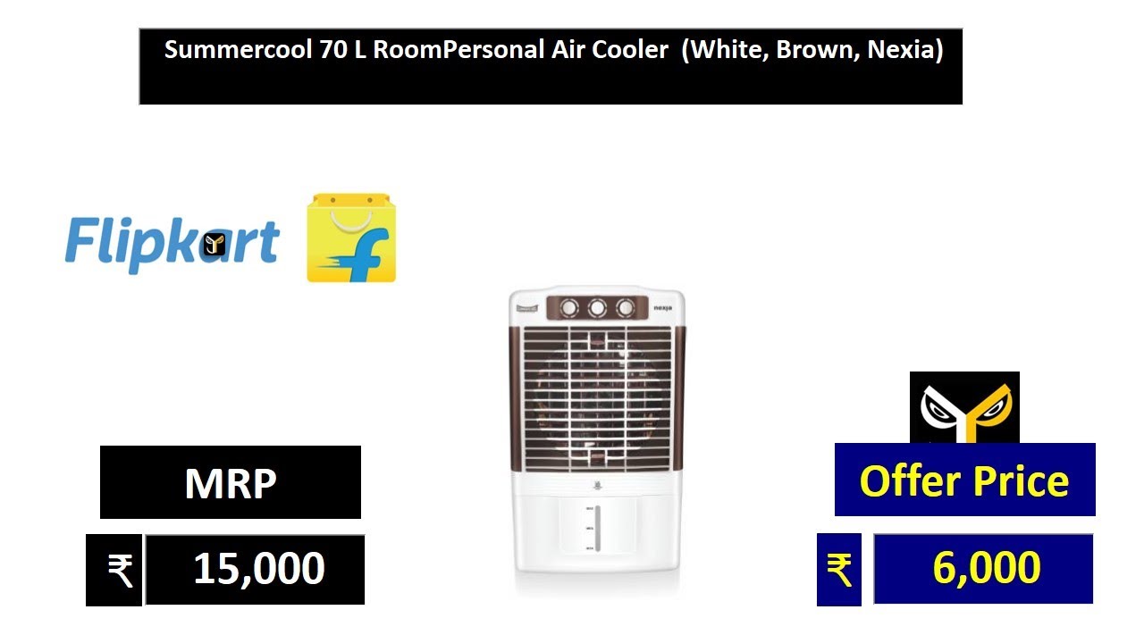 Summercool 70 L RoomPersonal Air Cooler White, Brown, Nexia - YouTube