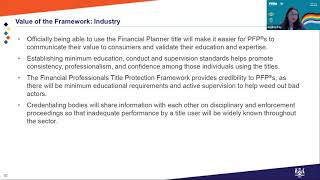 Financial Planner / Financial Advisor (FP/FA) Title Protection Framework