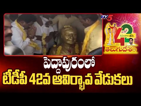 పెద్దాపురంలో టీడీపీ 42వ ఆవిర్భావ వేడుకలు TDP Formation Day Celebrations in Peddapuram | TV5 News - TV5NEWSSPECIAL